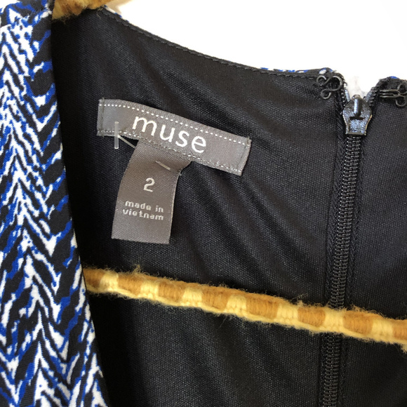 Stitch Fix Muse Herringbone Print Knit Dress NWT - Picture 2 of 4